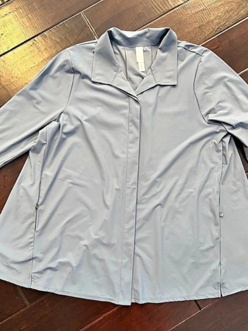 Marla Wynne Lightweight Slate Blue Button Up Size Large Like New